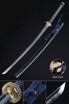 Hamon Katana, Handmade Japanese Katana Sword T10 Folded Clay Tempered Steel Full Tang