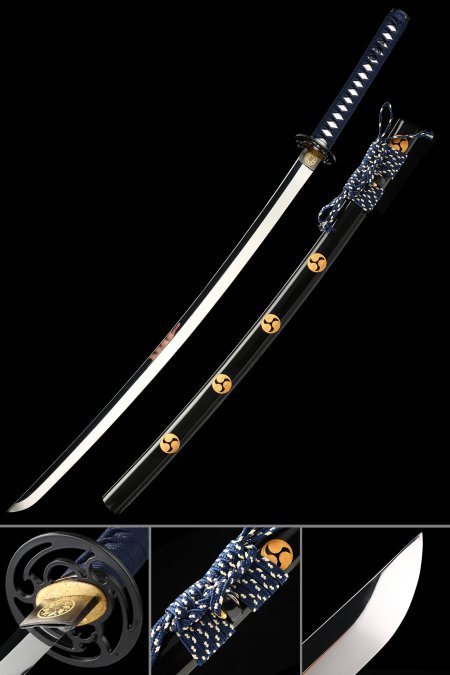 Handcrafted Full Tang Japanese Katana Sword 1095 Carbon Steel With Black Scabbard