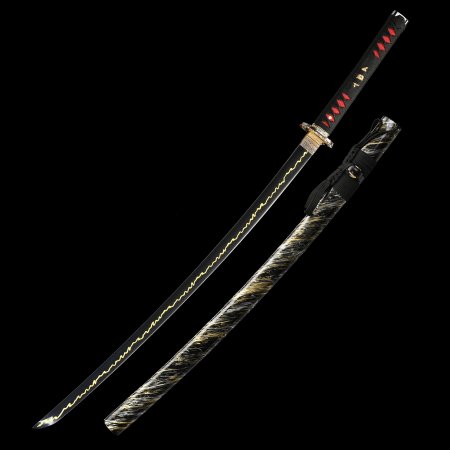 Handmade Full Tang Japanese Samurai Sword 1095 Carbon Steel With Black Blade