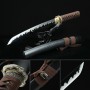 Handmade Japanese Tanto Sword Full Tang With Black Blade