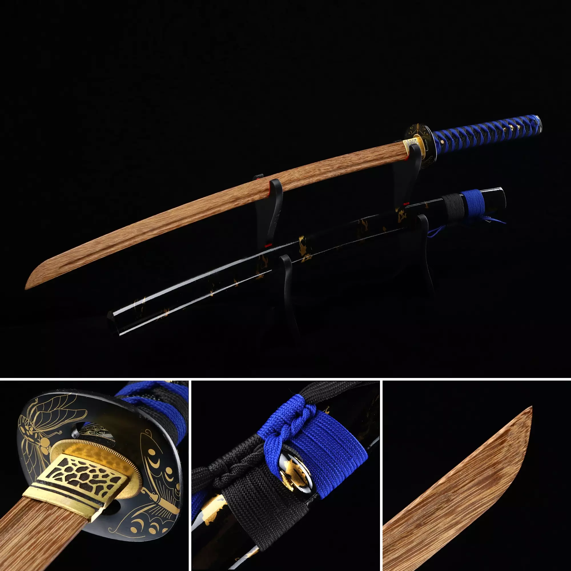 Wooden Katana | Handmade Japanese Wooden Katana Sword With Brown Blade ...