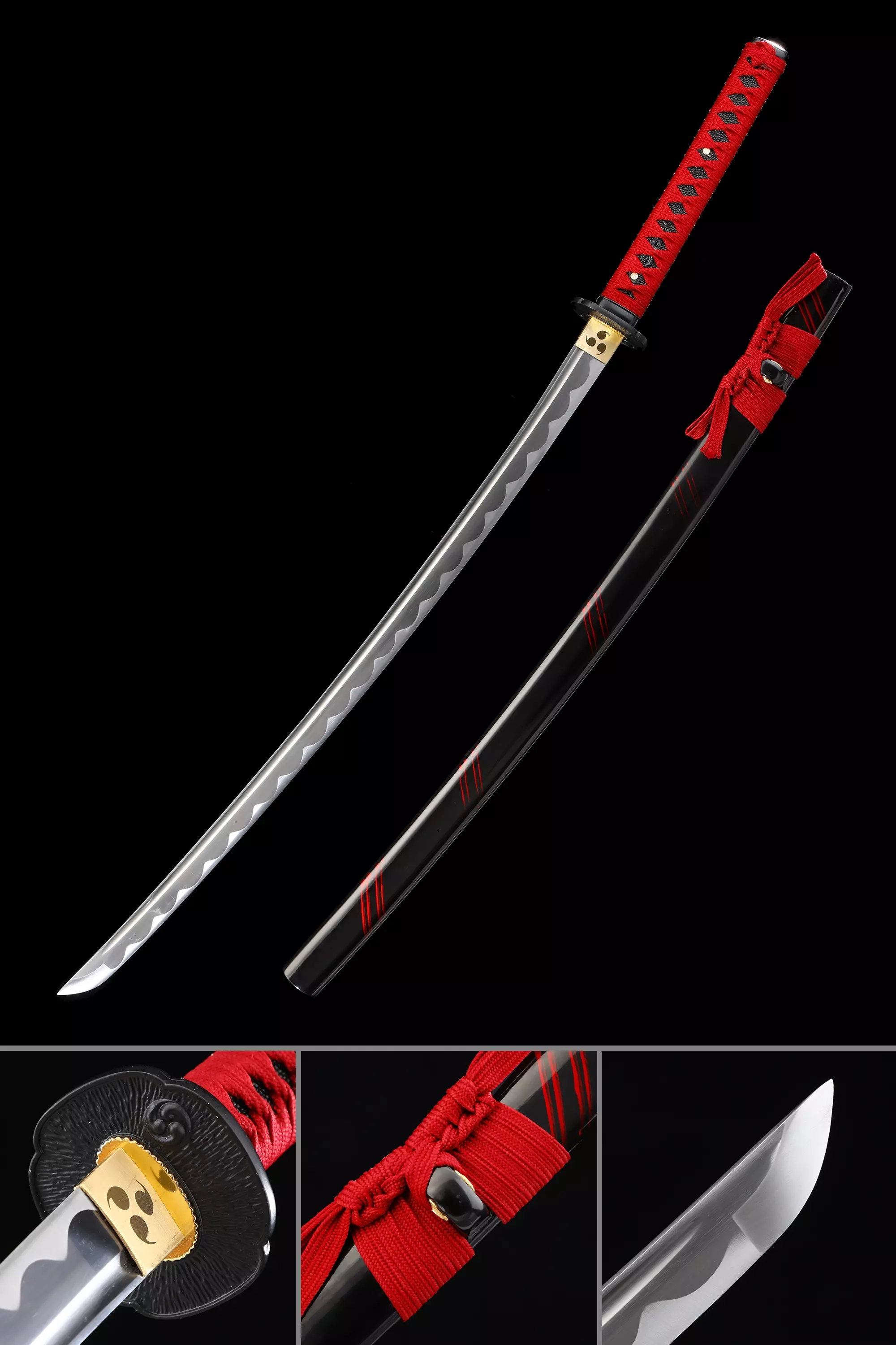 Red Handle Katana | Handmade Japanese Samurai Sword With Red Handle ...