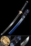 Handcrafted Full Tang Japanese Wakizashi Sword T10 Carbon Steel With Real Hamon Blade