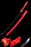Red And Purple Sword, Handmade Japanese Katana Sword With Purple Blade And Red Scabbard
