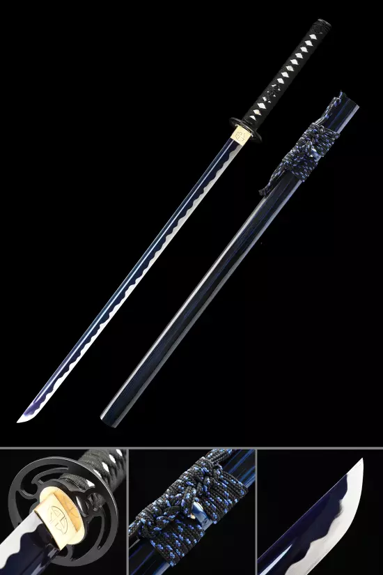 Handmade Japanese Ninjato Ninja Sword High Manganese Steel With Blue Blade