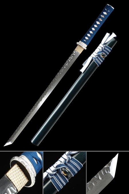 Handmade Japanese Ninja Sword With Damascus Steel Blade