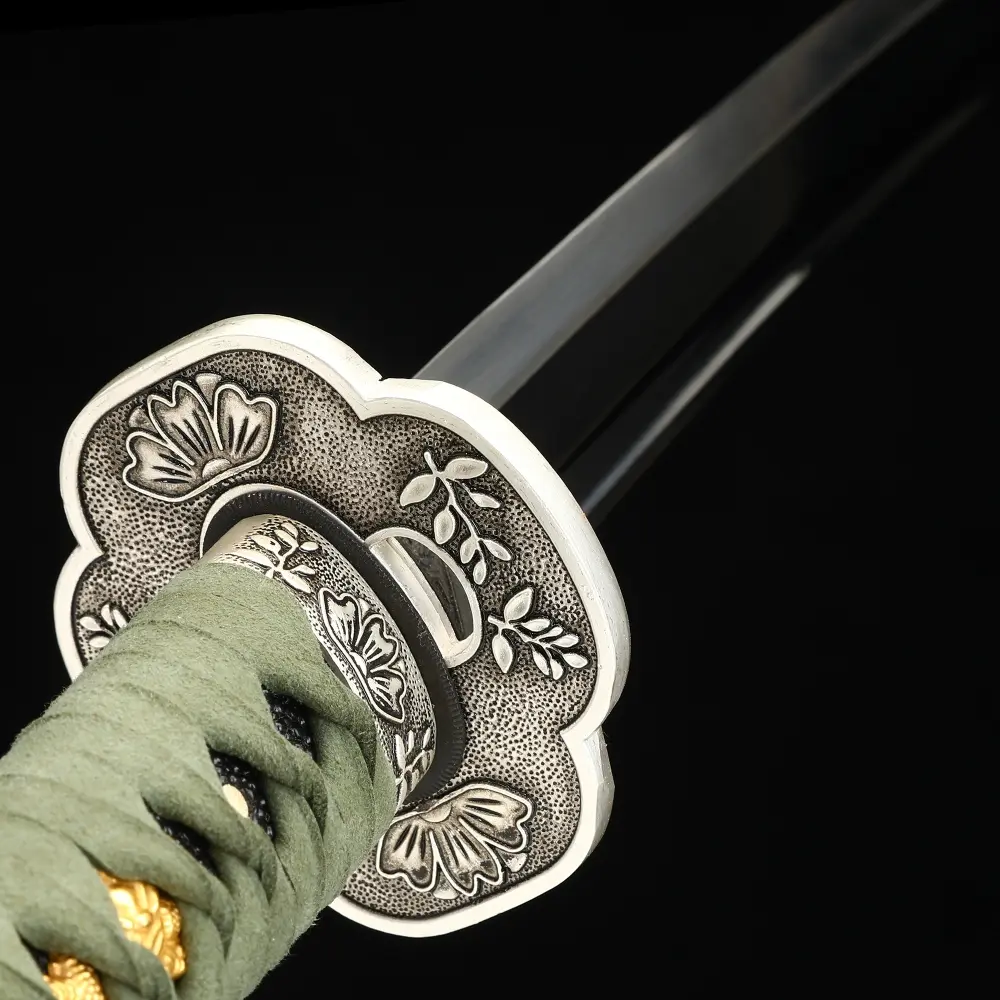 1095 Steel Katana | Flower Tsuba 1095 Carbon Steel Katana, Real