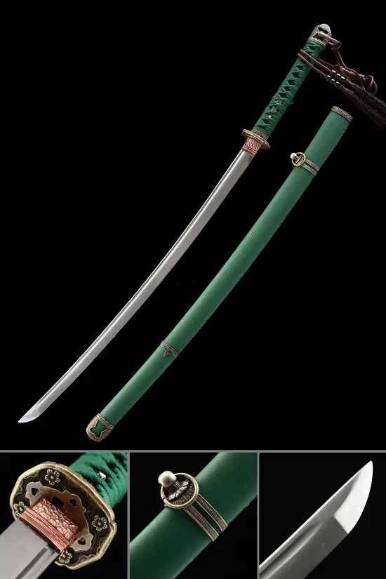 Ww2 Japanese Type 97 Army Officer's Shin Gunto Katana Sword With Green Scabbard