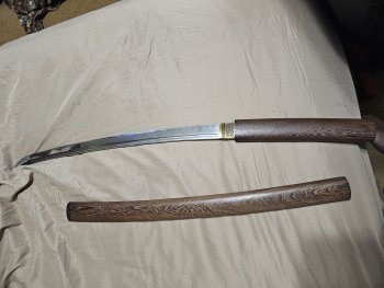 Handmade Shirasaya Wakizashi Sword T10 Carbon Steel Without Tsuba