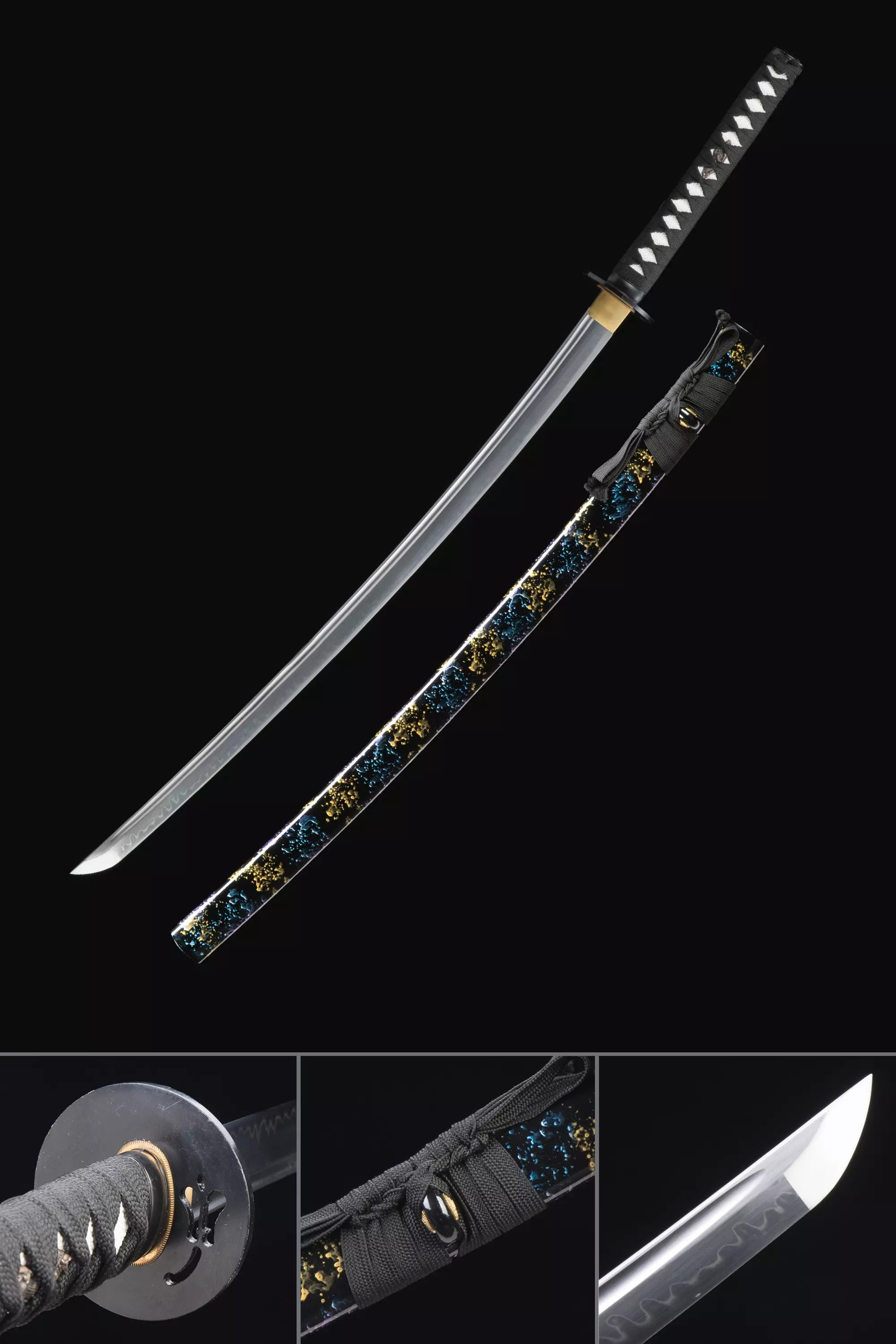 Premium Katana | Handmade Japanese Samurai Sword T10 Folded Clay ...