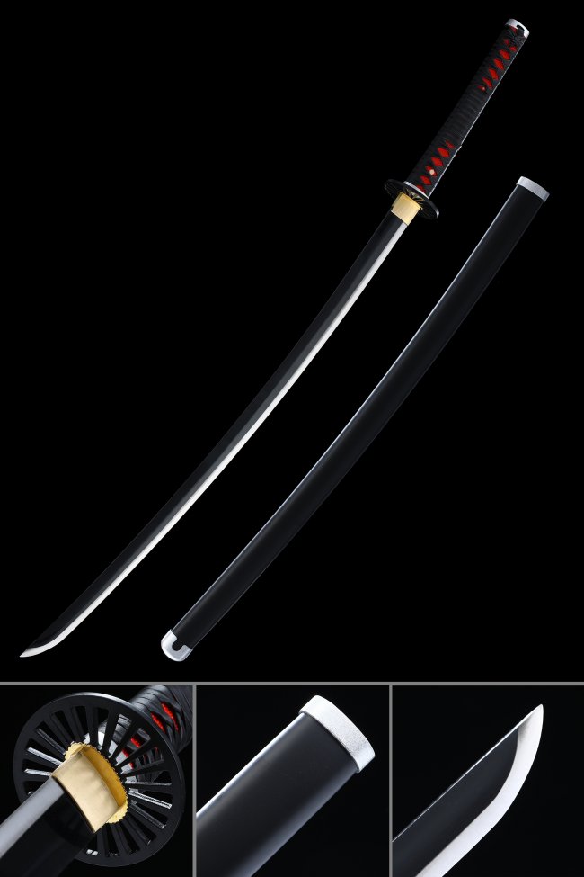 Tanjiro Kamado Sword - Kimetsu No Yaiba Nichirin Replica, 1045 Carbon Steel, White Scabbard