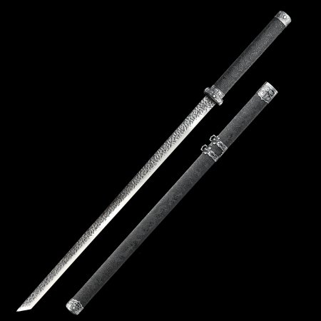 Handmade Japanese Ninja Sword 1090 Carbon Steel With Hand Hammered Dents Blade
