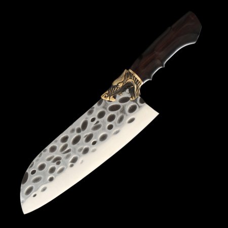 Masterfully Crafted Stainless Steel Kitchen Knife With Copper Guard