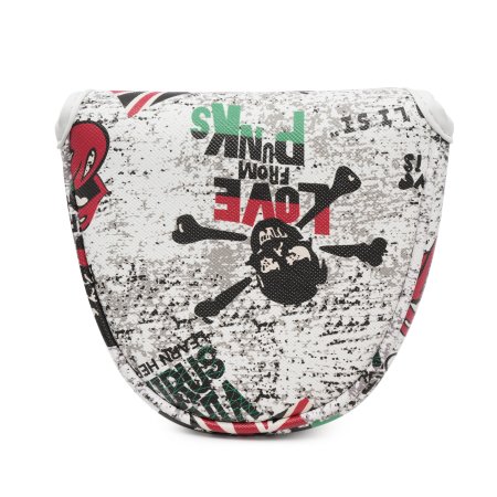 Skull Print Semi-circle Mallet Putter Cover With Magnetic Closure