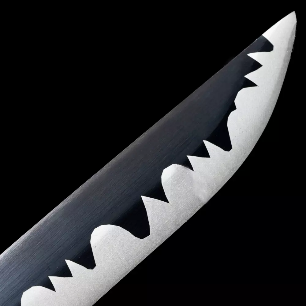 Black Ninja Sword | Black Manganese Steel Ninjato with Serrated