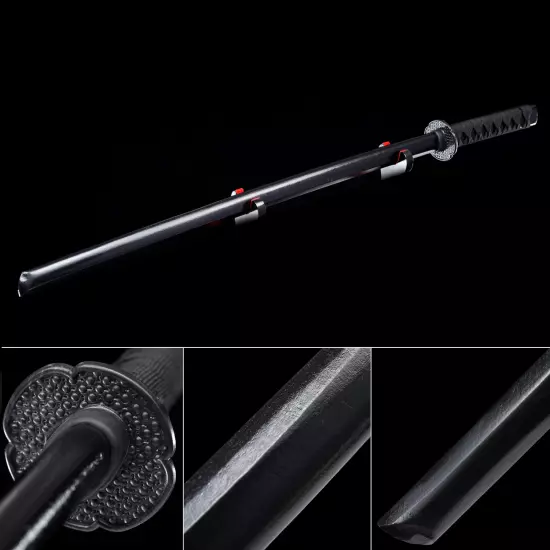 Handmade Black Wooden Kendo Stick Bokken Iaido Practice Daito Sparring Training Katana Swords