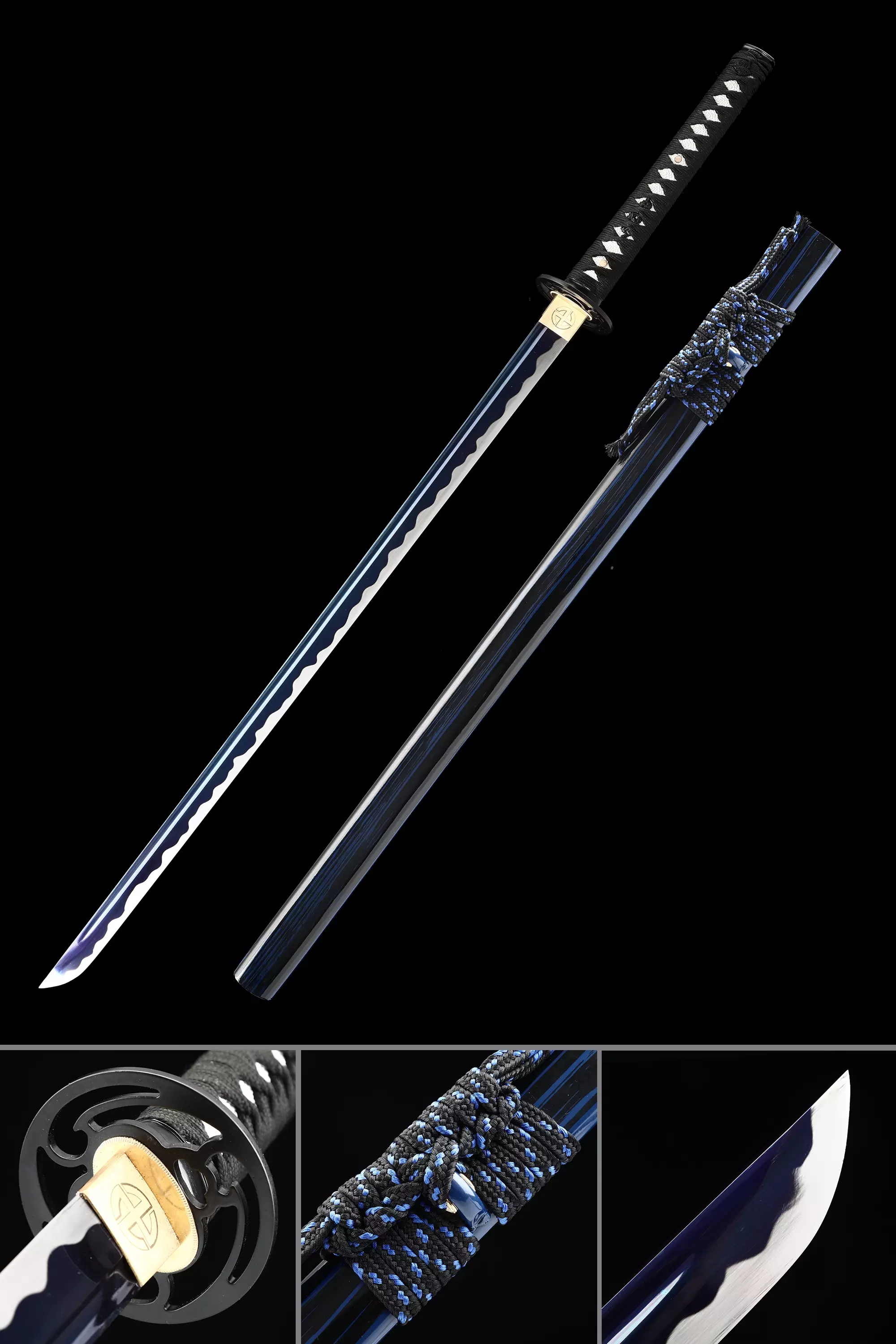 Handmade Japanese Ninjato Ninja Sword High Manganese Steel With Blue Blade