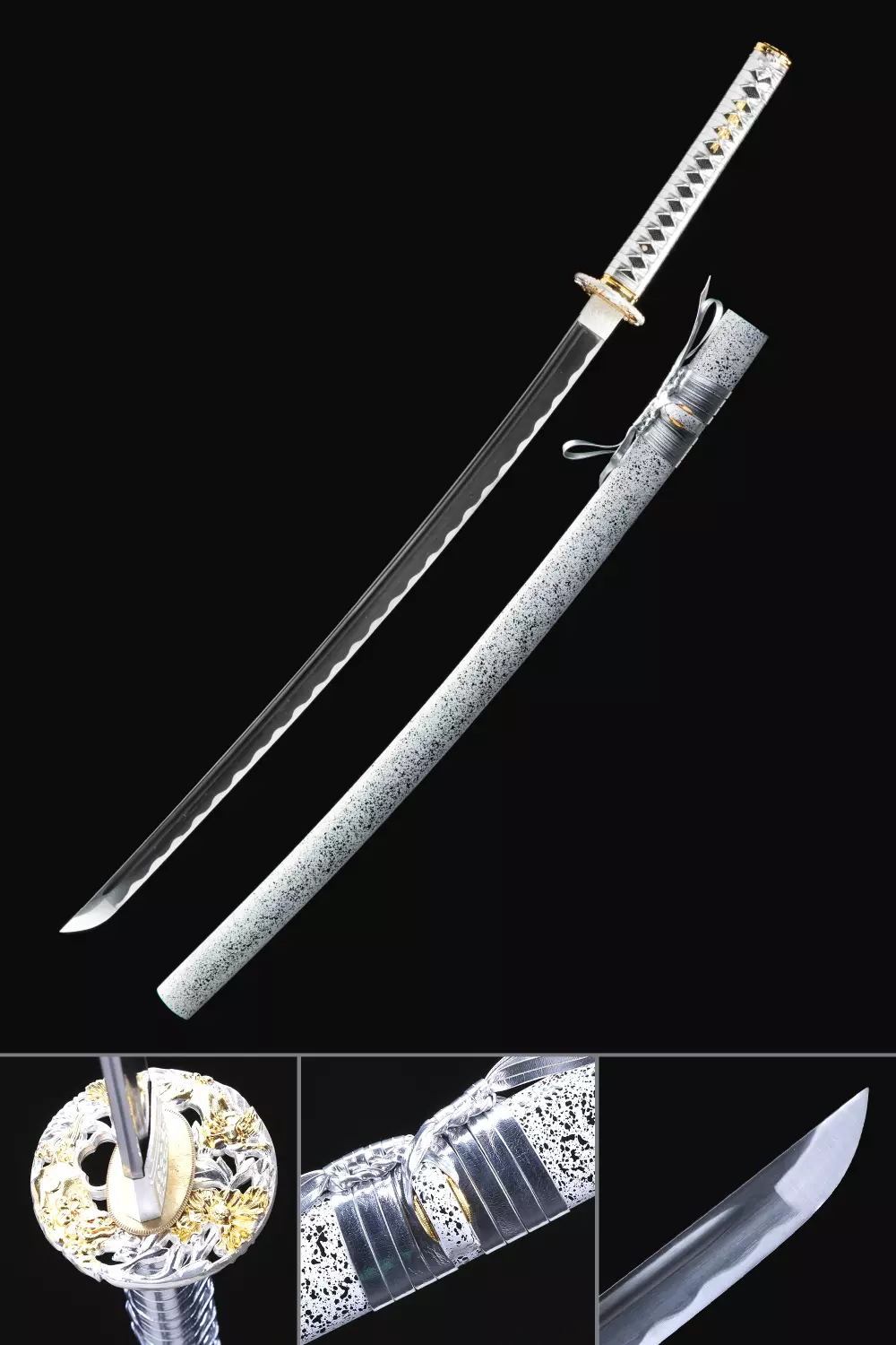 Spring steel blade japanese Katana samurai real sword tang