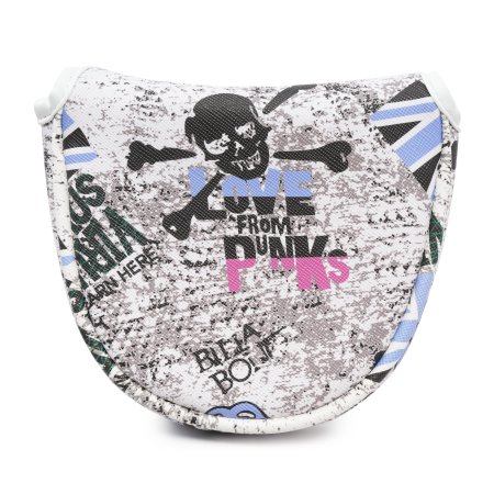 Vintage Skull Semi-circle Mallet Putter Cover With Magnetic Closure