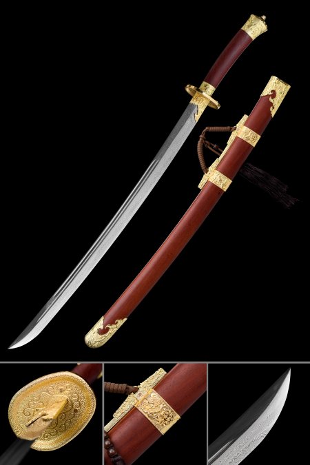 Handmade Chinese Qing Dynasty Sword With Rosewood Scabbard - Broadsword