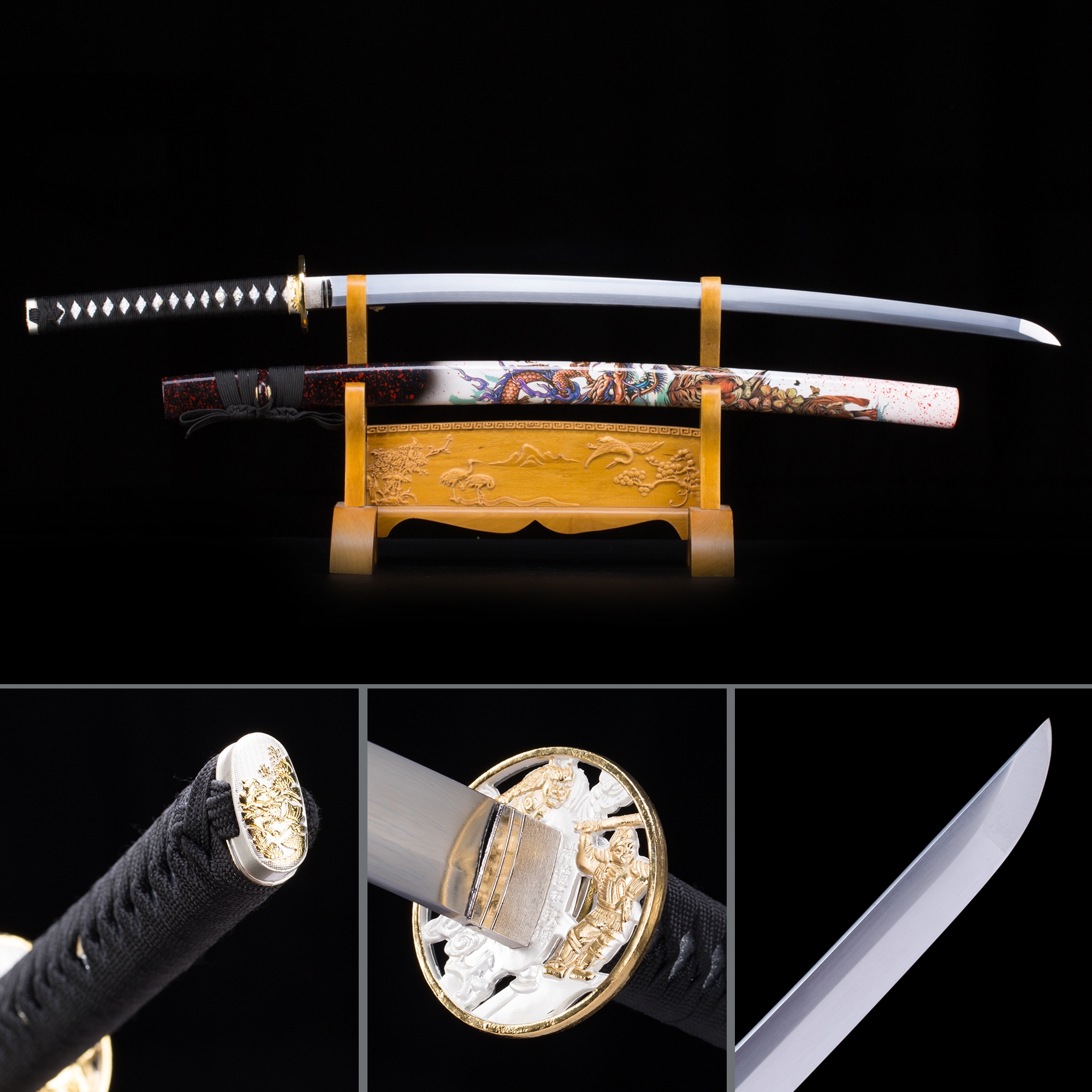 Handmade High Manganese Steel Japanese Samurai Katana Swords With ...