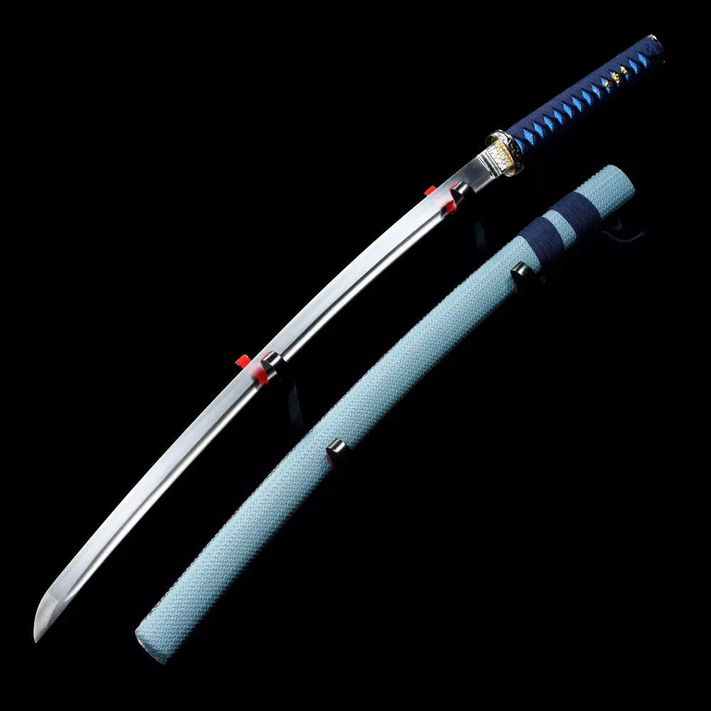 Blue Handle Katana | Manganese Steel Katana with Teal Lacquer Saya