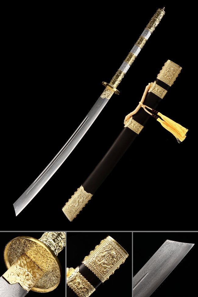 Chinese Kangxi Chop Saber Dao, Handmade Chinese Broadsword Pattern Steel