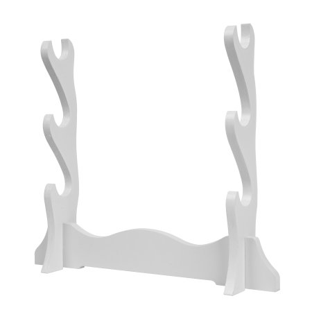 Handmade White Wooden 3-Tier Katana Sword Stand