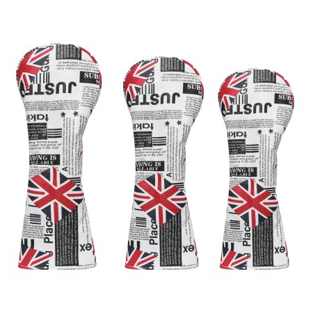 Classic Newspaper Golf Wood Headcovers Set - White