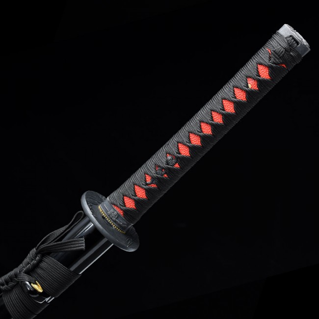 Black Katana | 1095 Carbon Steel Katana with Dragon Carved Blade