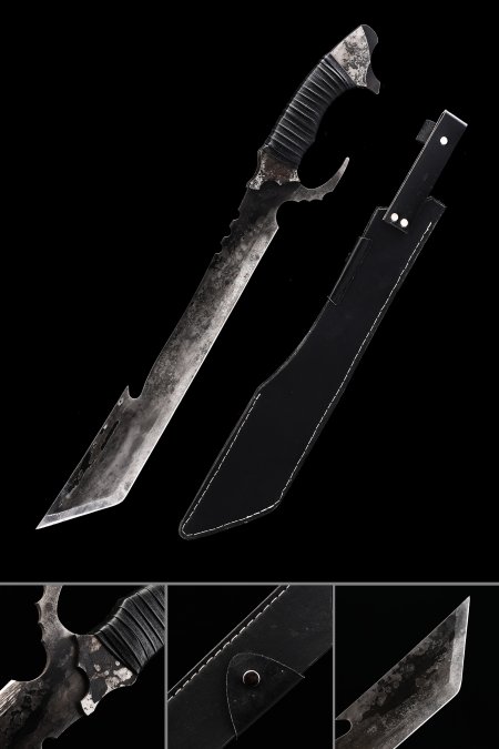 Handmade Pattern Steel Fixed Straight Blade Sharpened Zombie Killer Fantasy Sword Dagger