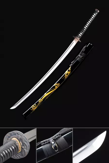 Handmade Japanese Katana Sword With Dragon Tsuba