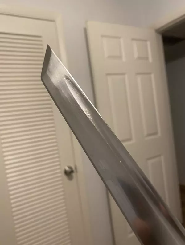 Handmade Japanese Ninjato Sword Full Tang With Black Leather Scabbard