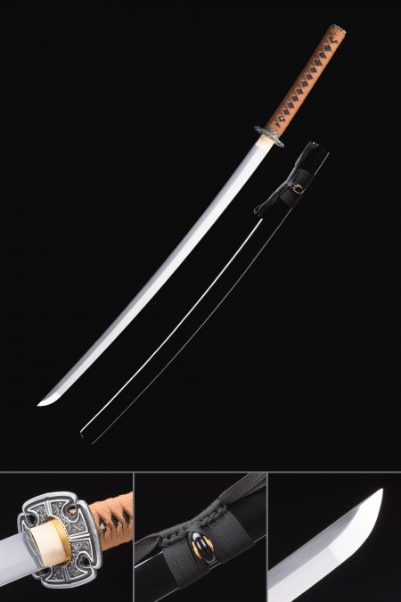 Handmade Traditional Japanese Katana Sword 1060 Carbon Steel With Black Scabbard