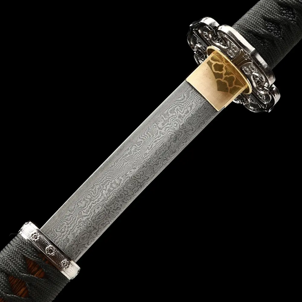 Tachi Sword | Damascus Steel Tachi Sword - Full Tang Manganese
