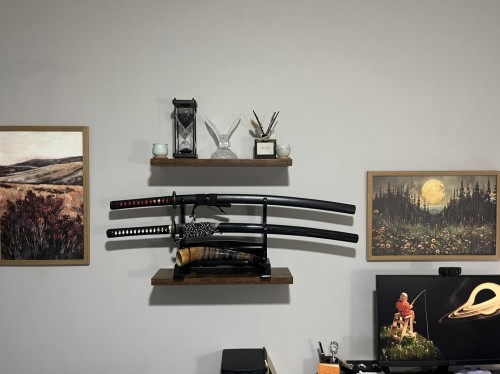 Authentic Japanese Katana Sword T10 Folded Clay Tempered Steel Razor Sharp