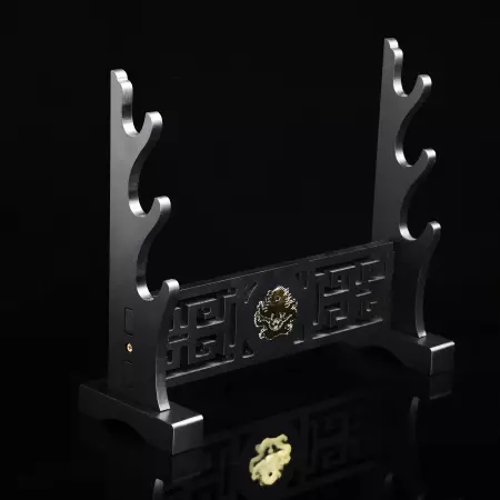 3 Tiers Katana Sword Stand Holder Display Three-layer Rack Base Black Lacquered Wood