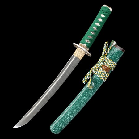 Handcrafted Full Tang Japanese Tanto Sword Damascus Steel With Pearl Rayskin Scabbard