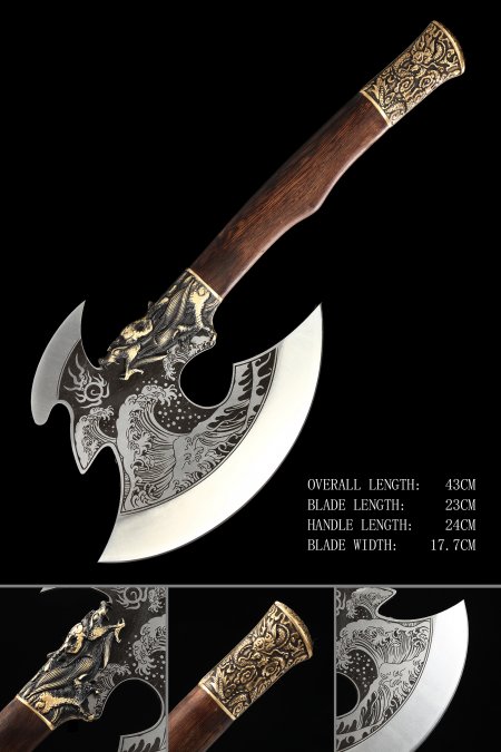 Hand-forged Viking Dragon Axe – Stainless Steel Battle Axe With Intricate Detailing