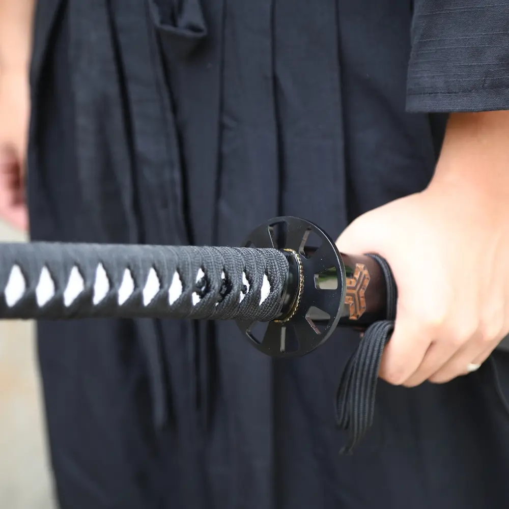 1065 Carbon Steel Katana with Black Piano Lacquer Saya - Dragon