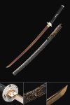 Handmade Japanese Samurai Sword T10 Carbon Steel Clay Tempered With Golden Blade