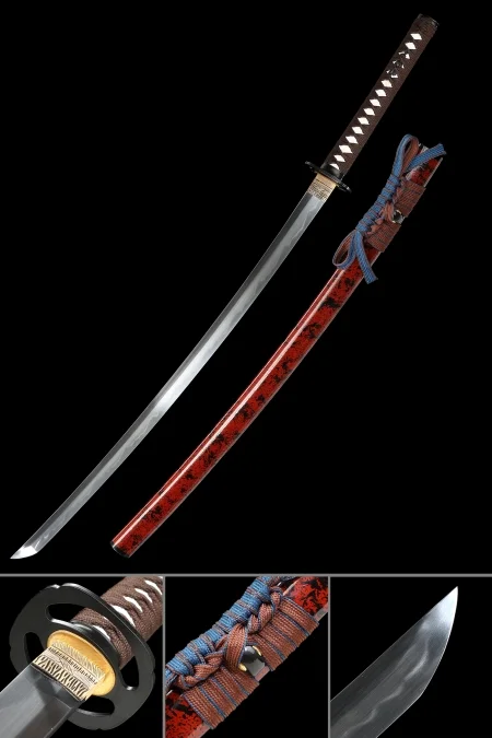 Handmade Full Tang Japanese Samurai Sword T10 Carbon Steel With Clay Tempered Blade