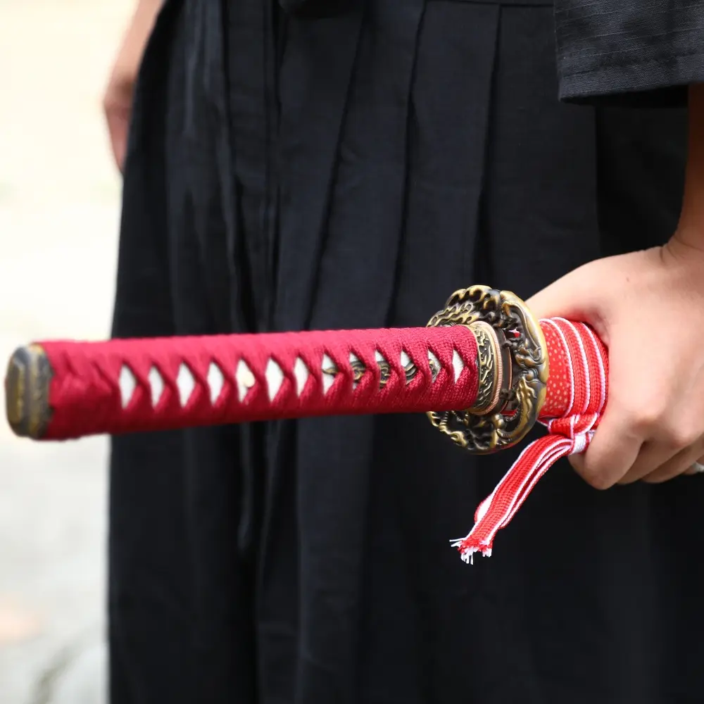 Red Katana | Dragon Tsuba T10 Carbon Steel Katana, Real Hamon