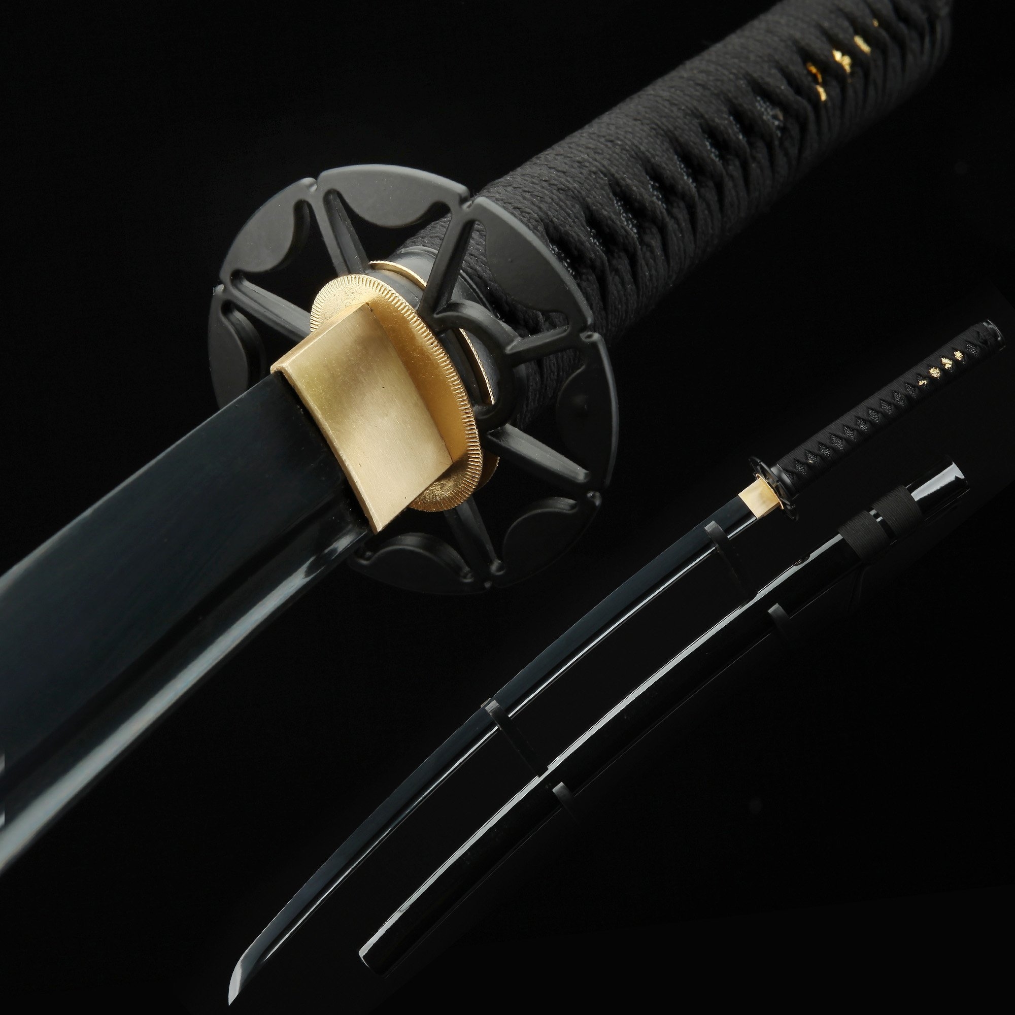 Black Katana High Performance Black Printed Blade Samurai Swords 