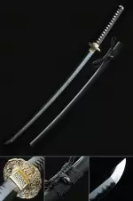 Handmade Japanese Katana Sword T10 Folded Clay Tempered Steel Real Hamon