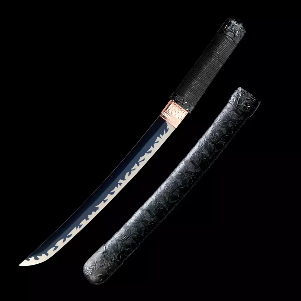 Handmade Japanese Katana – High Manganese Steel Blade, Full Tang, Black, Right-Handed, Combat Ready