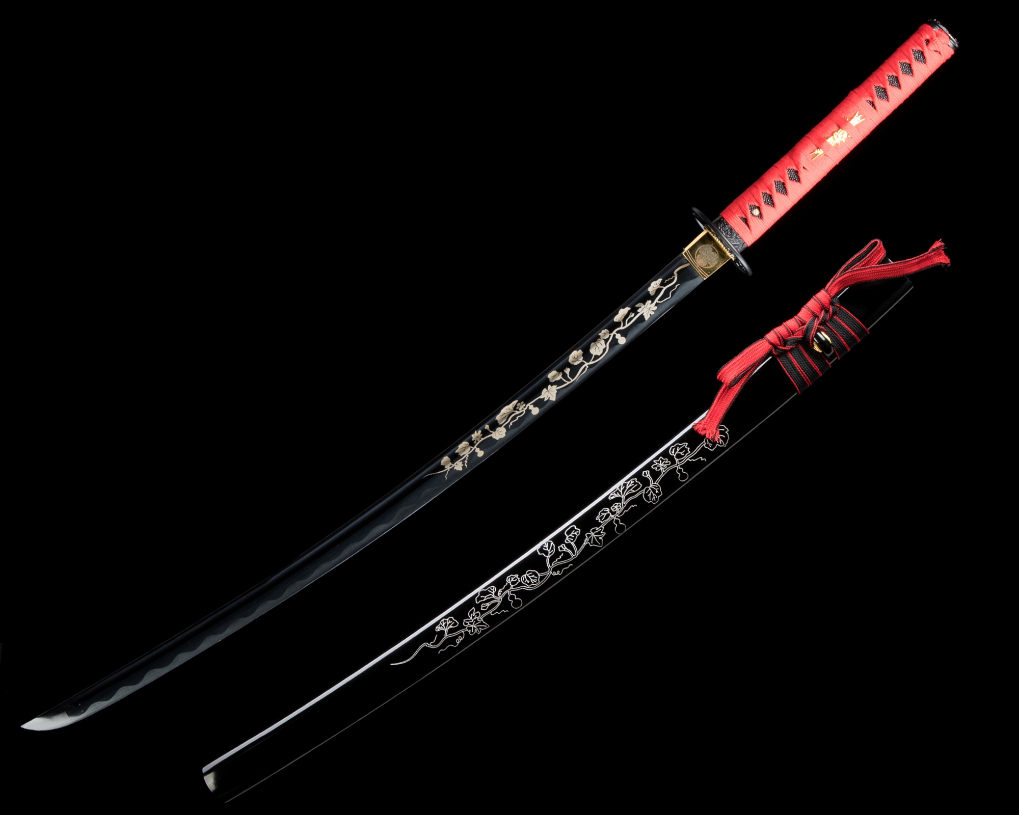 Samurai Sword | Manganese Steel Katana Sword with Red Ito Handle