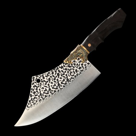 Full Tang Stainless Steel Cleaver Knife With Black Handle