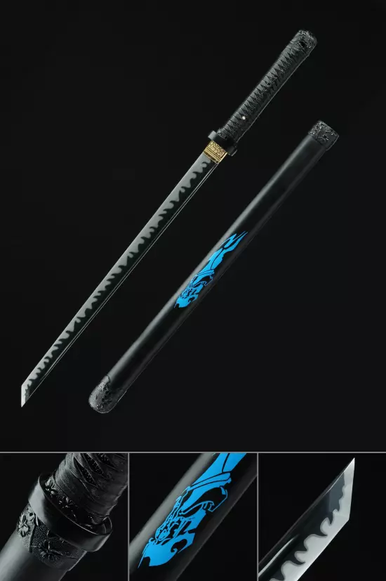 Handmade Real Japanese Ninjato Ninja Sword With Black Blade