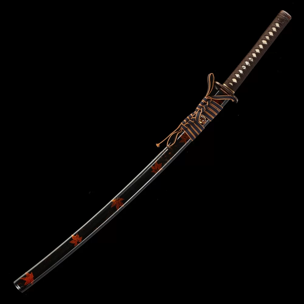 Authentic Katana | Black Flower Saya T10 Carbon Steel Katana